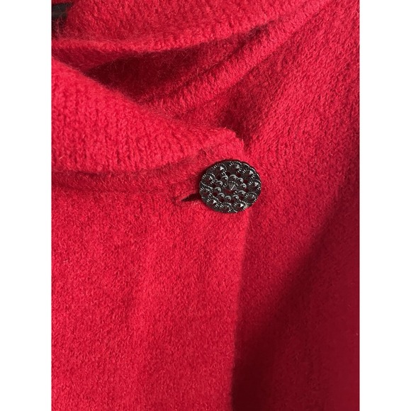 Adrienne‎ Vittadini Sweater M Winter Red wool Blend Cozy Wrap Cardigan - Picture 5 of 11
